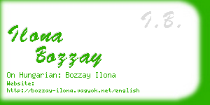 ilona bozzay business card